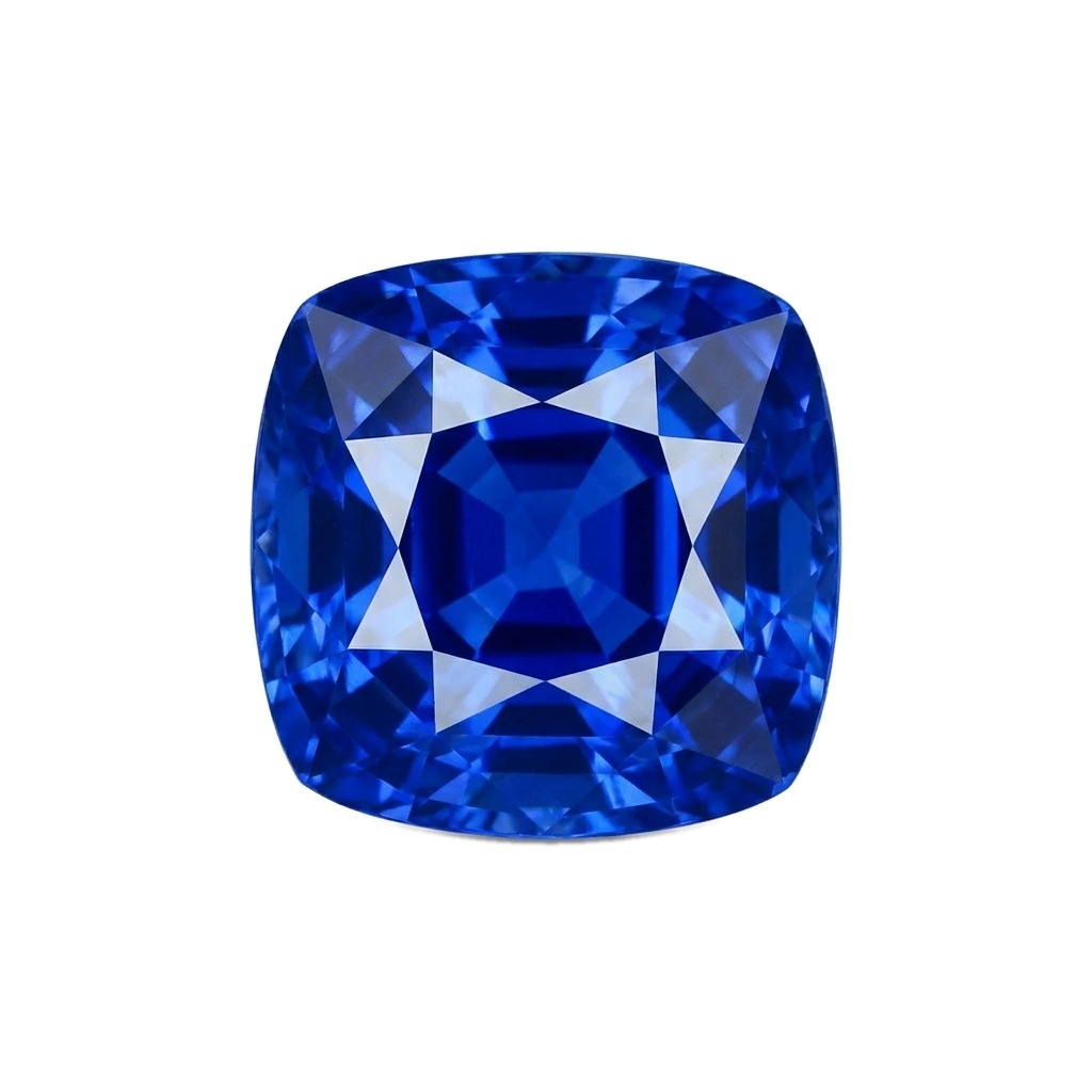 Cushion-cut Ceylon blue sapphire